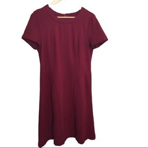 Adrianna Papell burgundy fit flare dress size 12